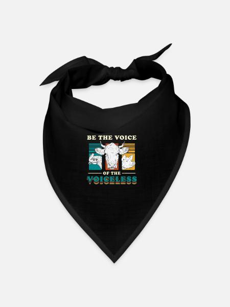 Be the Voice of the Voiceless Vegan Tierschutz - Bandana Dreieckstuch - Schwarz