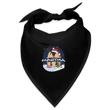 Awesome Martha Name mit Weihnachtsmütze im Weihnachtsthema - Bandana Dreieckstuch - Schwarz - Vorne