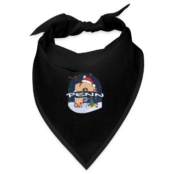 Toller Penn-Name mit Weihnachtsmütze im Weihnachtsthema - Bandana Dreieckstuch - Schwarz - Vorne