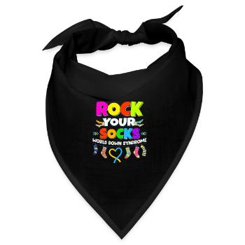 Down-Syndrom-Tag WDSD - Rock Your Socks - Bandana Dreieckstuch - Schwarz - Vorne