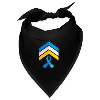 T21 Ribbon - Monat des Bewusstseins für das Down-Syndrom, Rock - Bandana Dreieckstuch - Schwarz - Vorne
