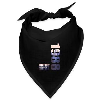 1988. Limited Edition T-Shirt Geburtstags Idee - Bandana Dreieckstuch - Schwarz - Vorne