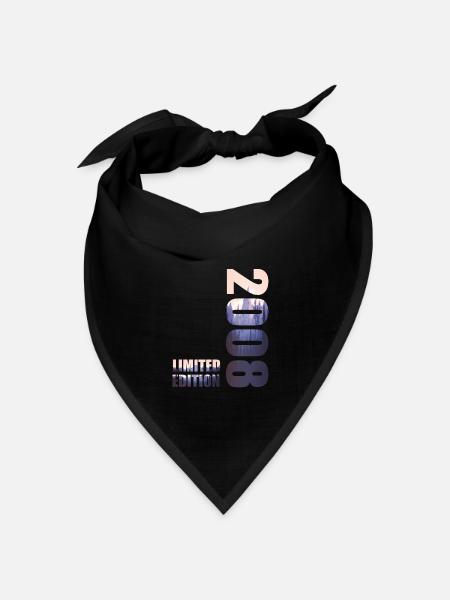 2008. Limited Edition T-Shirt Geburtstags Idee - Bandana Dreieckstuch - Schwarz