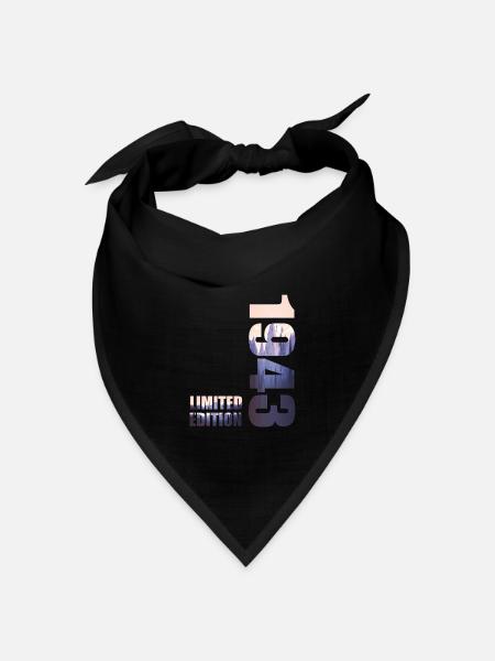 1943. Limited Edition T-Shirt Geburtstags Idee - Bandana Dreieckstuch - Schwarz