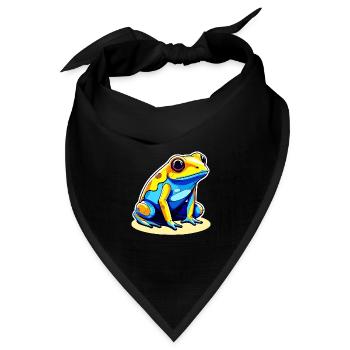 Pfeilgiftfrosch Frosch Zeichnung - Bandana Dreieckstuch - Schwarz - Vorne