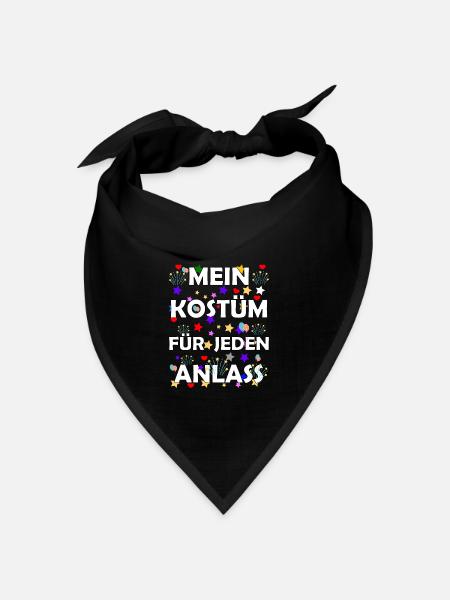 Karneval Kostüm Fasching Shirt lustiges Kostüm - Bandana Dreieckstuch - Schwarz