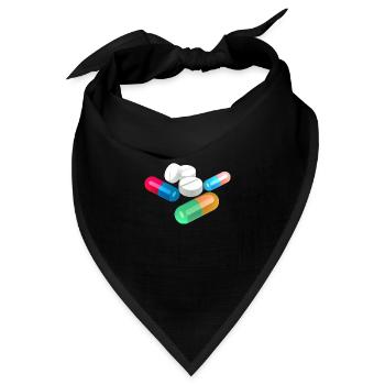 Pillen - Bandana Dreieckstuch - Schwarz - Vorne