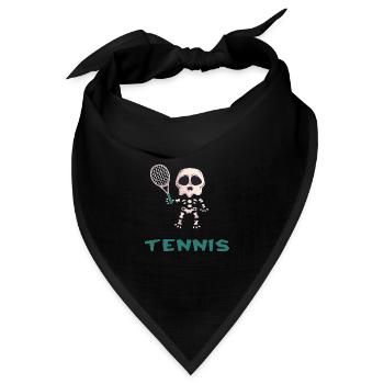 tennis tennismatch tennisspieler tennis-oldie - Bandana Dreieckstuch - Schwarz - Vorne