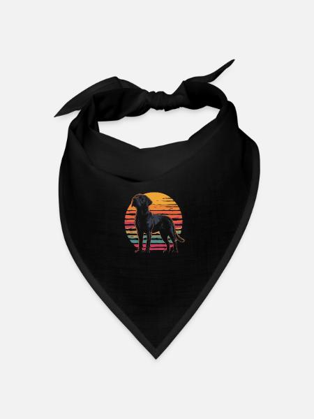 Labrador Vintage Sonnenuntergang - Bandana Dreieckstuch - Schwarz