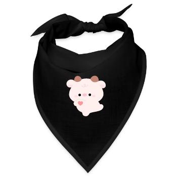 Liebe Kuh - Bandana Dreieckstuch - Schwarz - Vorne