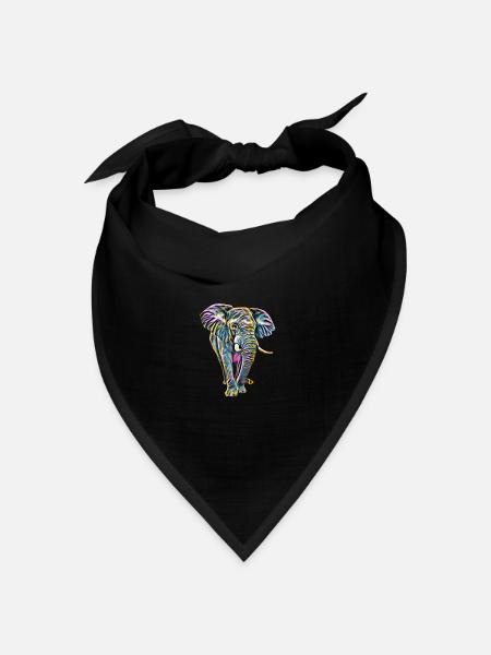 Elefant - Bandana Dreieckstuch - Schwarz