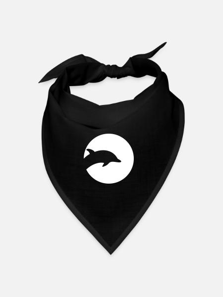 Delfin - Bandana Dreieckstuch - Schwarz