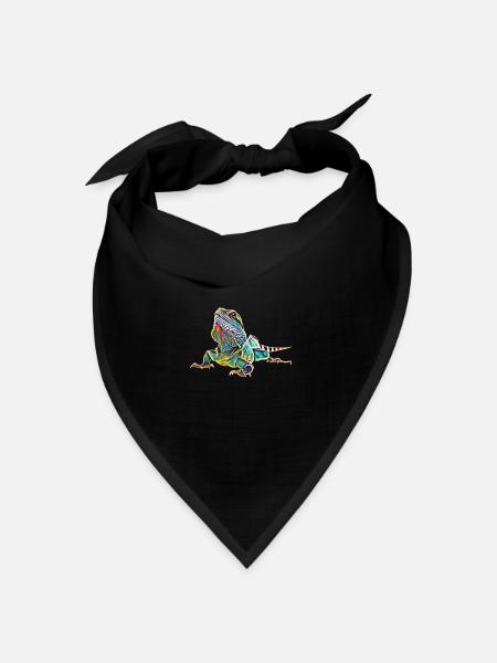 Leguan - Bandana Dreieckstuch - Schwarz