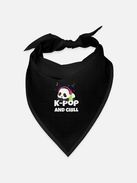 K-POP und chillen. Schwarz # 2 - Bandana Dreieckstuch - Schwarz