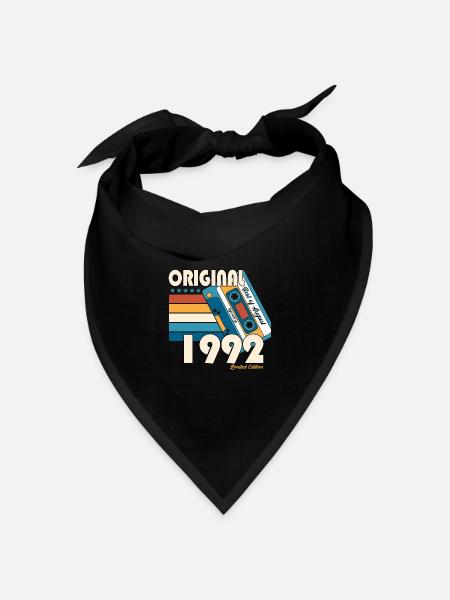 Jahrgang 1992 30. Geburtstag Geschenk August Fun - Bandana Dreieckstuch - Schwarz