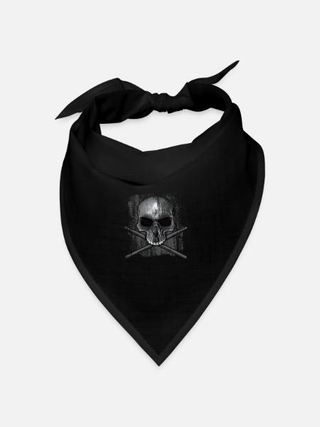 drummer skull - Bandana Dreieckstuch - Schwarz