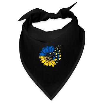 Peace For Ukraine - Bandana Dreieckstuch - Schwarz - Vorne