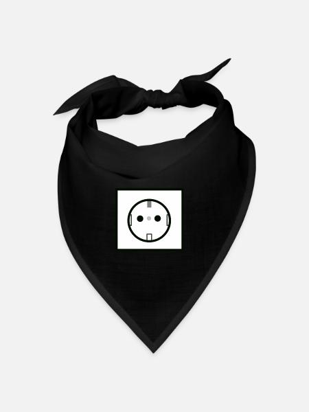 Steckdose - Bandana Dreieckstuch - Schwarz