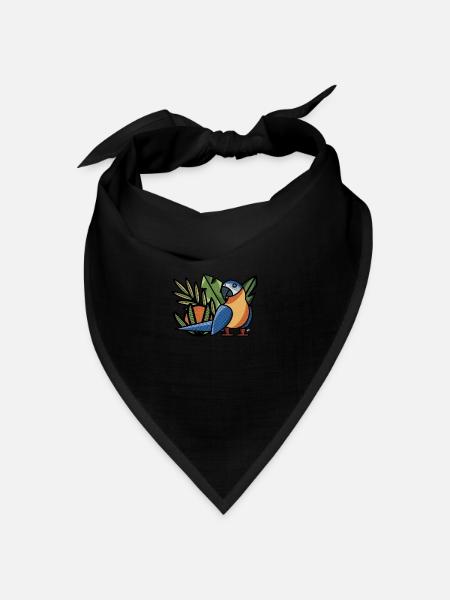 Papagei Macau Macao tropische Ararauna - Bandana Dreieckstuch - Schwarz