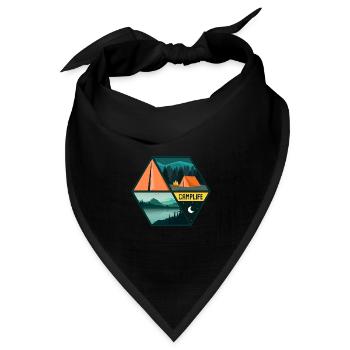 Camping Camper Outdoor Tent - Bandana Dreieckstuch - Schwarz - Vorne