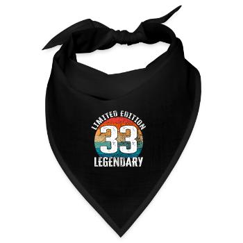 Happy Birthday - 33. Geburtstag Limited Edition - Bandana Dreieckstuch - Schwarz - Vorne