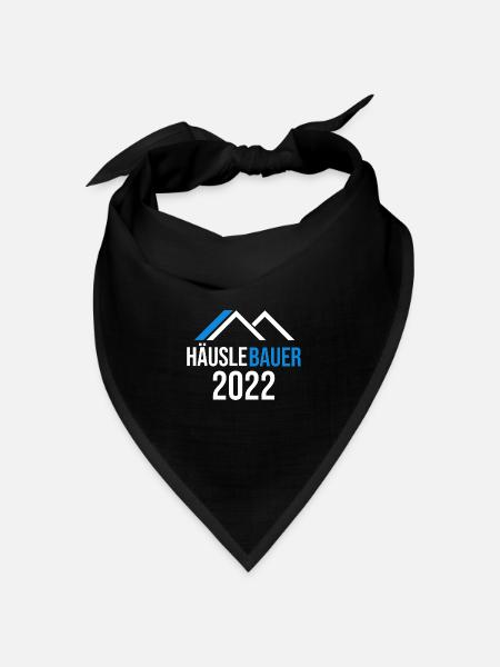 Bauherr Hausbau Eigenheim Richtfest 2022 - Bandana Dreieckstuch - Schwarz