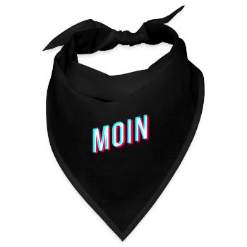 Moin | Glitcheffekt | Tiktok - Bandana Dreieckstuch - Schwarz - Vorne