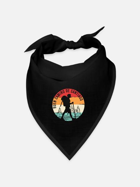 Buen Camino de Santiago - Bandana Dreieckstuch - Schwarz