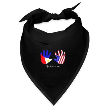 Fil-Am Design für stolze Pinoys - Bandana Dreieckstuch - Schwarz - Vorne