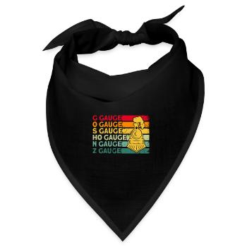 Modelleisenbahn Zugfahren Züge Geschenk - Bandana Dreieckstuch - Schwarz - Vorne