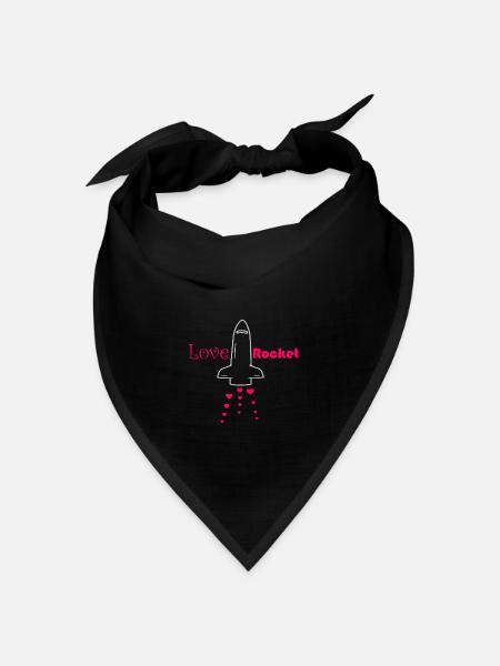 Liebesrakete - Bandana Dreieckstuch - Schwarz
