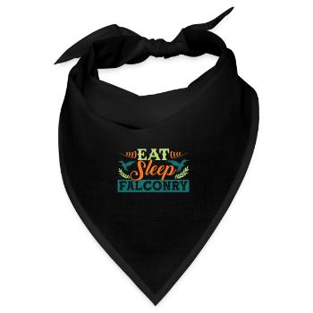 eat sleep falknerei - Bandana Dreieckstuch - Schwarz - Vorne