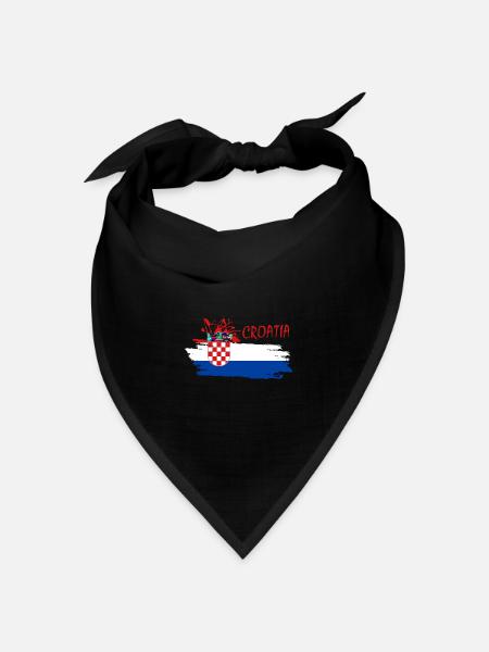 Kroatien - Bandana Dreieckstuch - Schwarz