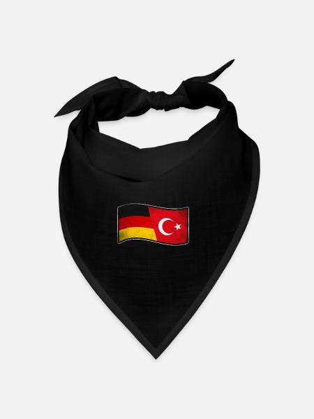 Türkei Design für stolze Deutsch-Türken - Bandana Dreieckstuch - Schwarz
