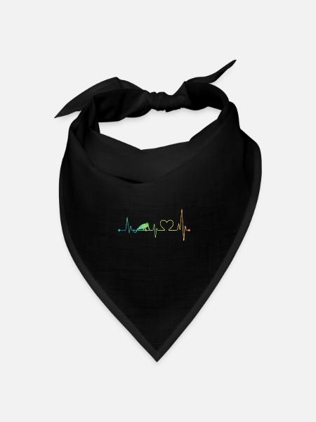 Chamäleon Herzschlag - Bandana Dreieckstuch - Schwarz