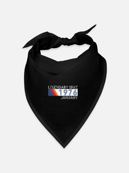 Retro SiFi Legendary since January 1976 - Geburtst - Bandana Dreieckstuch - Schwarz