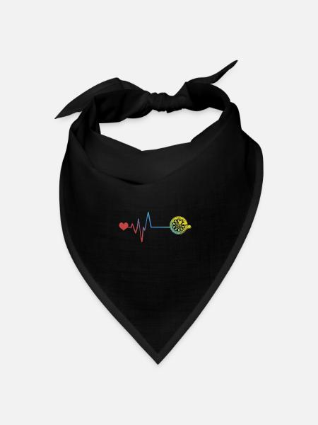 Darts Sport Puls Herzschlag - Bandana Dreieckstuch - Schwarz