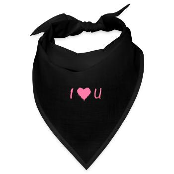 I love you - Bandana Dreieckstuch - Schwarz - Vorne
