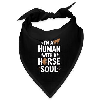 Pferd Pferde Reiten Pferdereiten Sprungreiten - Bandana Dreieckstuch - Schwarz - Vorne