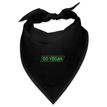Go Vegan Design für stolze Veganer - Bandana Dreieckstuch - Schwarz - Vorne