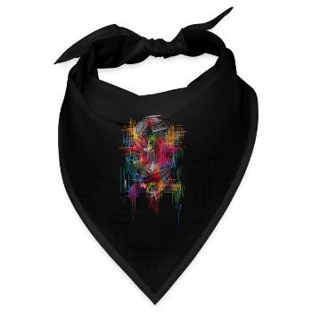Scifi Architektur Kopf - Bandana Dreieckstuch - Schwarz - Vorne