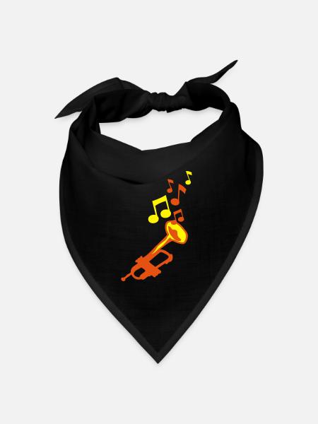 Trompete Trompete Trompete Noten - Bandana Dreieckstuch - Schwarz