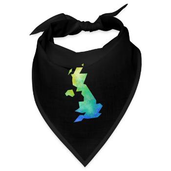 Karte UK - Bandana Dreieckstuch - Schwarz - Vorne