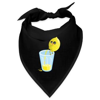 Zitrone pinkelt Limonade - Bandana Dreieckstuch - Schwarz - Vorne