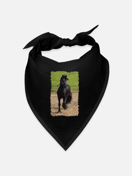 Friesenhengst - Bandana Dreieckstuch - Schwarz
