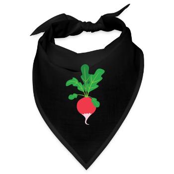 Radieschen - Bandana Dreieckstuch - Schwarz - Vorne