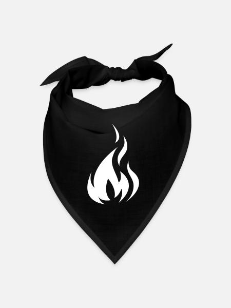Flame White - Bandana Dreieckstuch - Schwarz