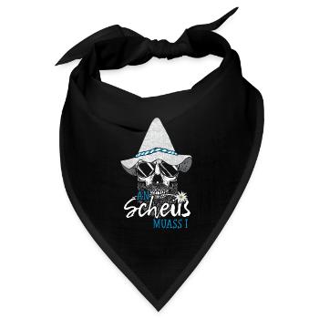 An Scheiß Muass I Bayrisch Lustiger Bayern Spruch - Bandana Dreieckstuch - Schwarz - Vorne