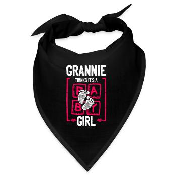 Grannie Thinks It's a Girl Gender Reveal Funny - Bandana Dreieckstuch - Schwarz - Vorne