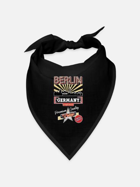 Berlin Deutschland Stadt Skyline Vintage Retro - Bandana Dreieckstuch - Schwarz